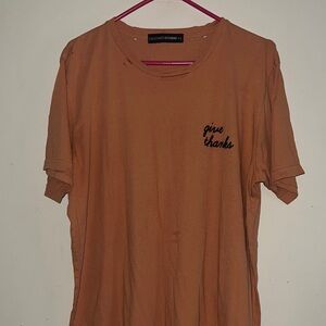 LULUSIMONSTUDIO orange Graphic T-Shirt woman's size large gift thanks